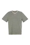 Majestic Striped Linen Crew-neck T-shirt