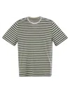 Majestic Striped Linen Crew-neck T-shirt