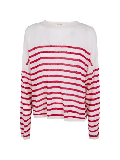Majestic Striped Long-sleeve Sweater In Multi