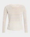 Majestic Striped Machine-washable Cashmere Sweater In Pink