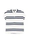 Majestic Striped Polo Shirt In White