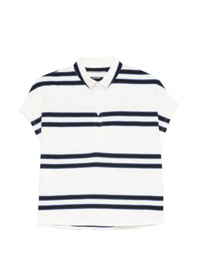 Majestic Striped Polo Shirt In White