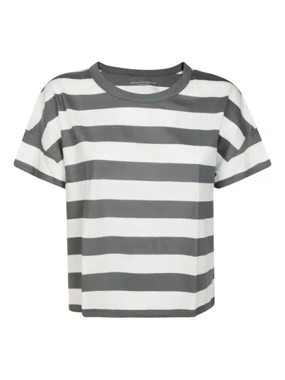 MAJESTIC STRIPED ROUND NECK T-SHIRT
