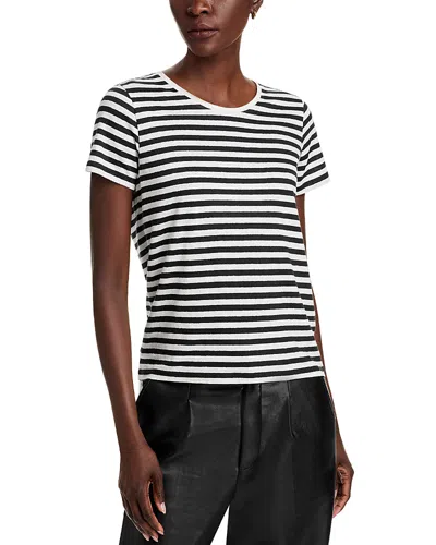 Majestic Striped Short Sleeve Tee In Black