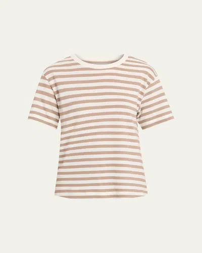 Majestic Striped Stretch Linen Shirt In Blanc