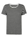 Majestic Round Neck Short Sleeves Sweater In 黑色