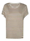 Majestic Filatures Round Neck Short Sleeves Sweater Clothing In 中性色