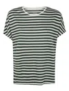 Majestic Filatures Round Neck Short Sleeves Sweater Clothing In 黑色