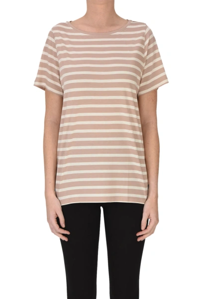 Majestic Striped T-shirt In Cipria