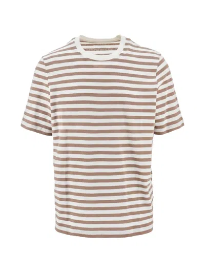 Majestic Striped T-shirt In Brown