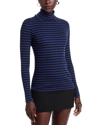 Majestic Striped Turtleneck Sweater In Blue