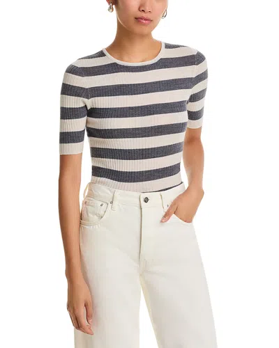 Majestic Striped Wool Top In Animal Print