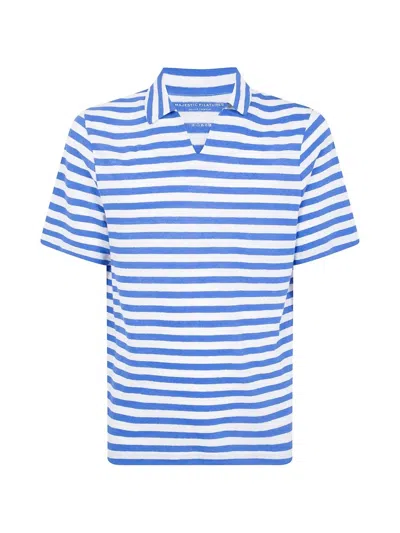 Majestic Stripes Polo Shirt In Brown
