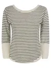 Majestic Filatures Striped Linen Boat Neck T-shirt