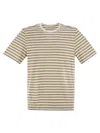 Majestic Filatures Striped Linen Crew-neck T-shirt