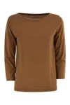 Majestic Filatures T-shirt With 3/4 Sleeves In Brown