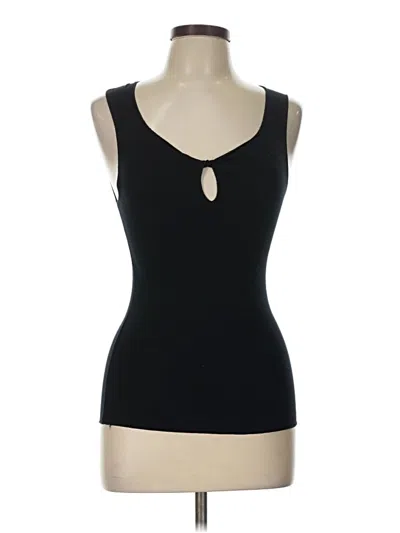 Pre-owned Majestic Tank Top Black Keyhole Neckline Tops