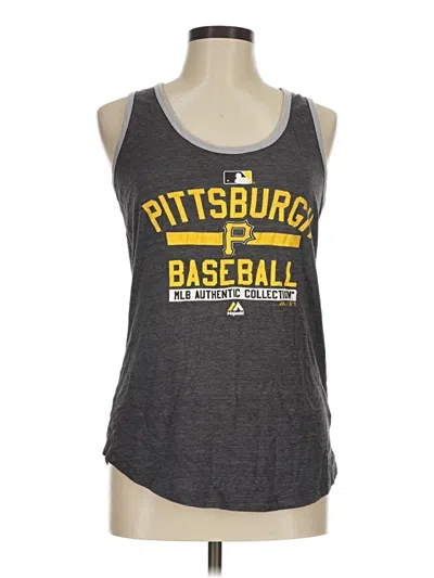 Pre-owned Majestic Tank Top Gray Strapless Neckline Tops