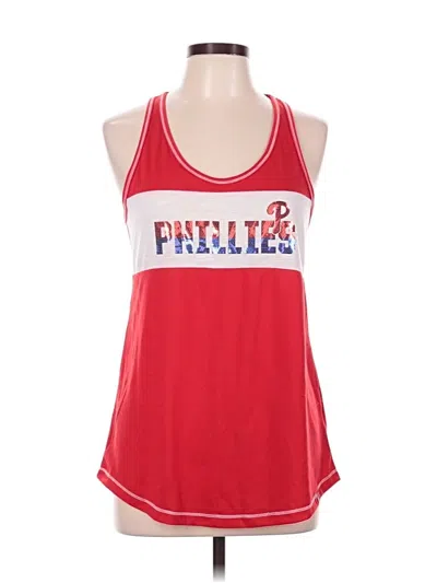 Pre-owned Majestic Tank Top Red Halter Neckline Tops