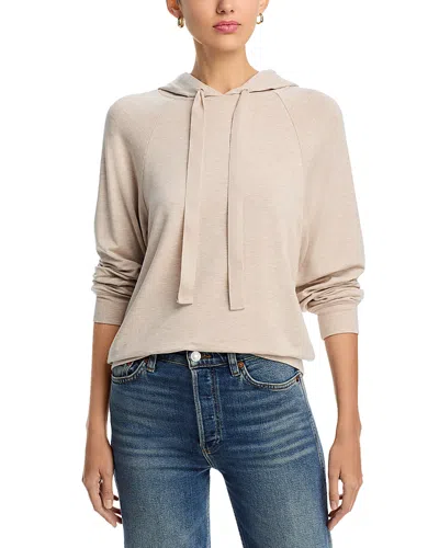 Majestic Thick Drawstring French Terry Hoodie In Ecru Chine