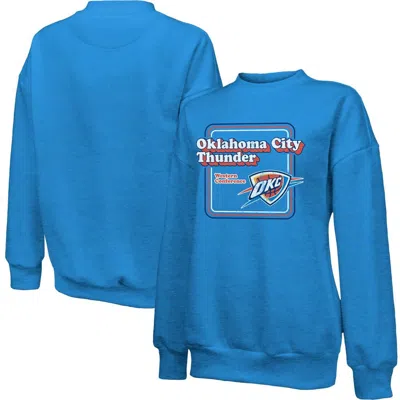 Majestic Threads Blue Oklahoma City Thunder Classic Tri-blend Pullover Sweatshirt