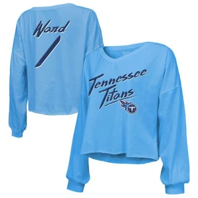 Majestic Threads Cam Ward Light Blue Tennessee Titans 2025 Nfl Draft First Round Pick Off-shoulder S