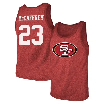 Majestic Threads Christian Mccaffrey Scarlet San Francisco 49ers Tri-blend Player Name & Number Tank