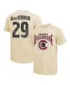 Majestic Threads Men's Nathan Mackinnon Cream Colorado Avalanche Dynasty Name Number Tri-blend T-shirt In Cream