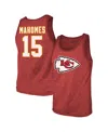 Majestic Threads Men's Patrick Mahomes Red Kansas City Chiefs Tri-blend Player Name Number Tank Top In Red