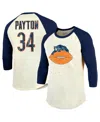 Majestic Threads Men's Walter Payton Cream/navy Chicago Bears Retired Player Name Number 3/4 Raglan Sleeve T- In Cream,navy