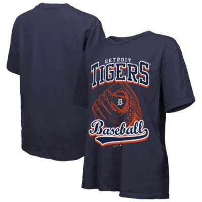 Majestic Threads Navy Detroit Tigers Oversized First Base T-shirt In Blue