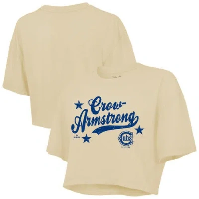 Majestic Threads Pete Crow-armstrong Cream Chicago Cubs Boxy Crop Top In Neutral