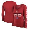 Majestic Threads  Red Kansas City Chiefs Super Bowl Lviii Champions Goal Line Stand Scoop Neck Tri-b In Red