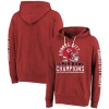 MAJESTIC MAJESTIC THREADS RED KANSAS CITY CHIEFS SUPER BOWL LVIII CHAMPIONS TRI-BLEND PULLOVER HOODIE