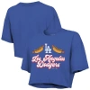 Majestic Threads Royal Los Angeles Dodgers Boxy Crop T-shirt In Blue