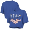 Majestic Threads Royal New York Mets Boxy Crop T-shirt In Blue