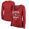 Majestic Threads  Scarlet San Francisco 49ers Super Bowl Lviii Make It Happen Tri-blend Long Sleeve In Scarlet