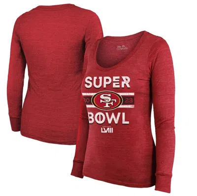 Majestic Threads  Scarlet San Francisco 49ers Super Bowl Lviii Make It Happen Tri-blend Long Sleeve