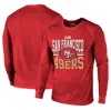 MAJESTIC MAJESTIC THREADS SCARLET SAN FRANCISCO 49ERS SUPER BOWL LVIII TRI-BLEND LONG SLEEVE T-SHIRT