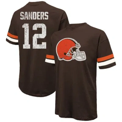 Majestic Threads Shedeur Sanders Brown Cleveland Browns 2025 Nfl Draft Oversized T-shirt