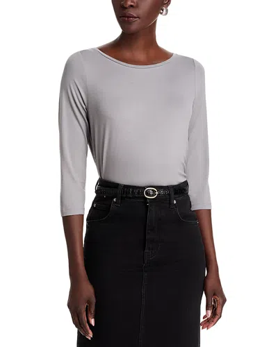 Majestic Three Quarter Sleeve Pleated Back Top In Plume