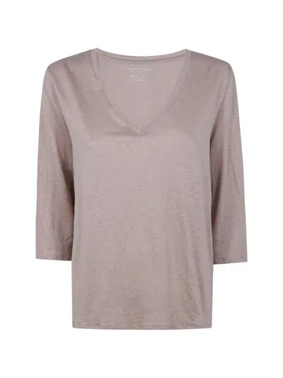 Majestic Three Quarter Sleeve Shirt In Brown