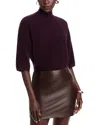 Majestic Three Quarter Sleeve Turtleneck Sweater In Purple