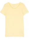 Majestic Short Sleeve Round Neck T-shirt In Yellow