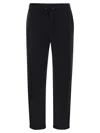 Majestic Drawstring French Terry Pants With Rolled Hem In Black