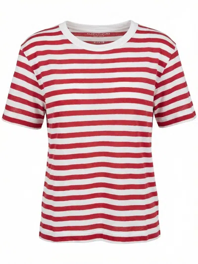 Majestic Horizontal-stripe T-shirt In Red