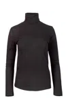 Majestic Metallic Long-sleeve Turtleneck Top In Bison