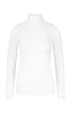 Majestic Turtleneck Cotton-cashmere Turtleneck Top In White