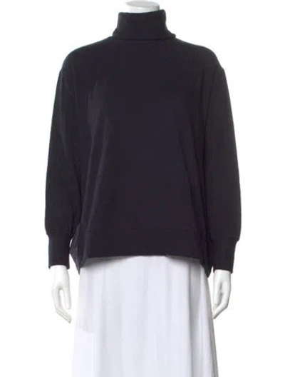 Pre-owned Majestic Turtleneck Long Sleeve Sweatshirt In Blue