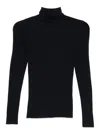 Majestic Soft Touch Long-sleeve Turtleneck In Black